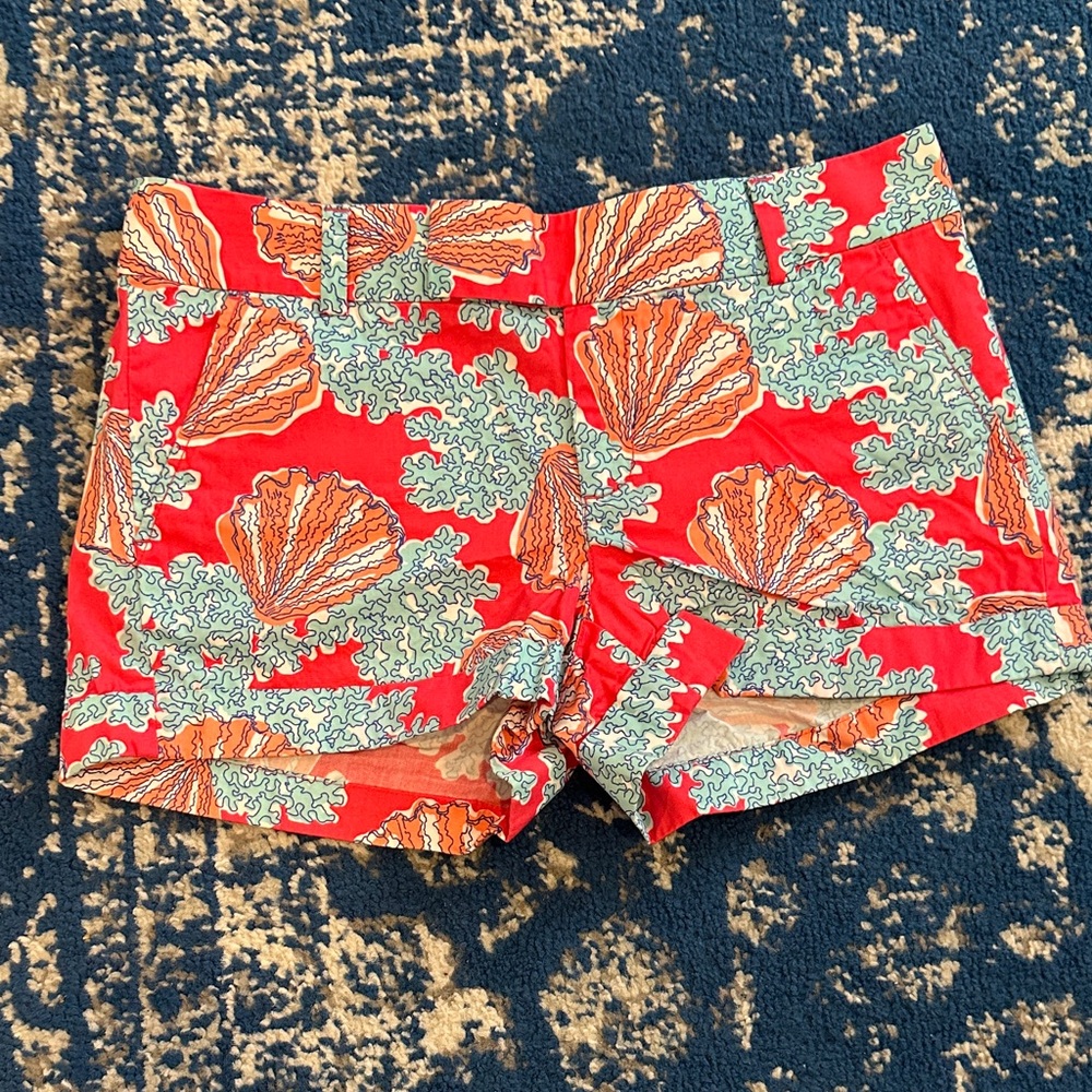 Lilly Pulitzer Red and Orange Shell Patterned Shorts